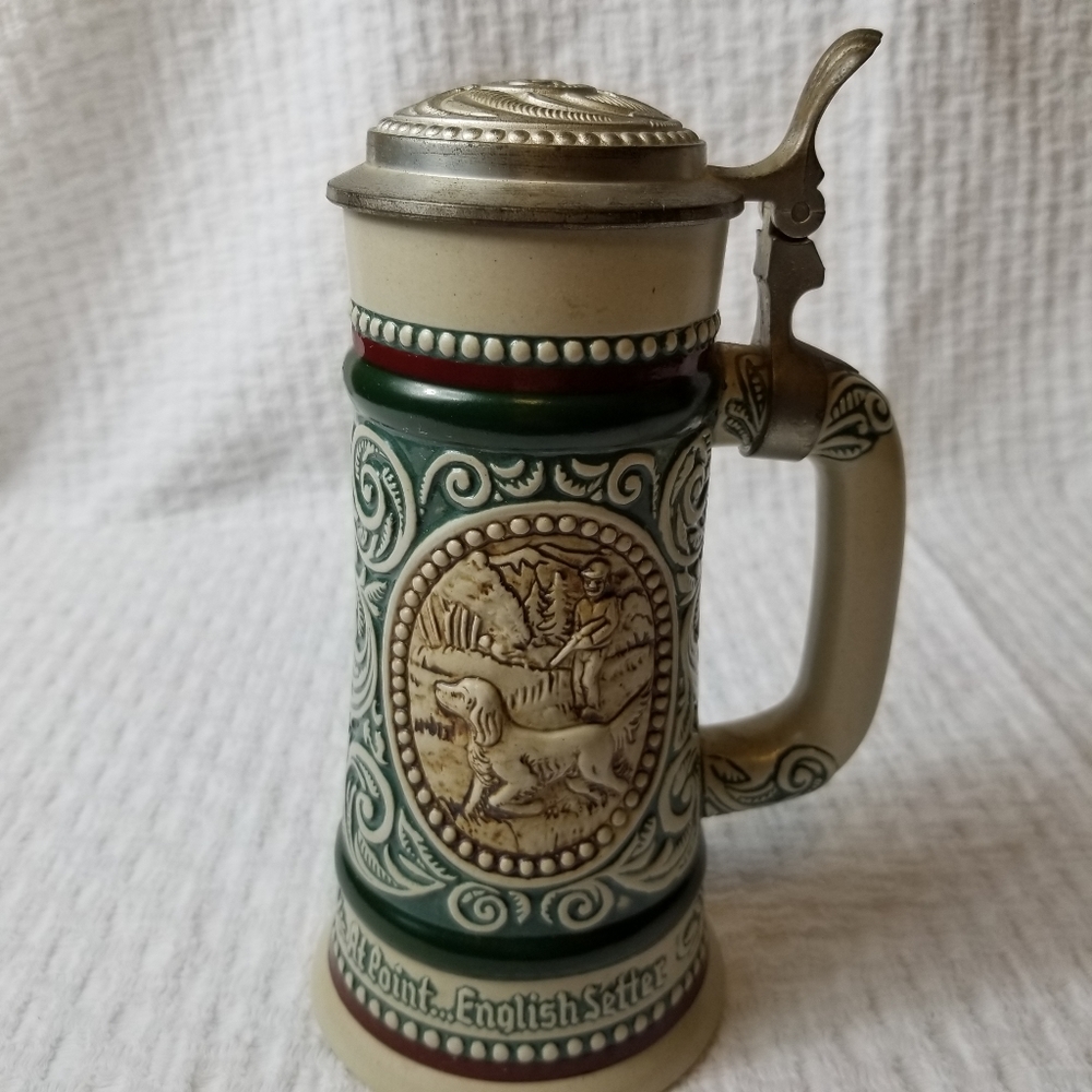 Vintage Avon Beer Stein Mug Hunting/Fishing Design 1978